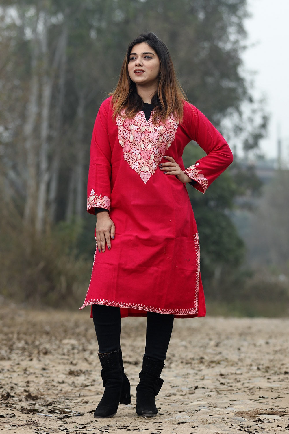 Red Party Casual Kurti